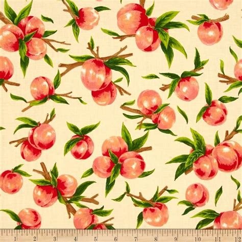 peach print cotton fabric